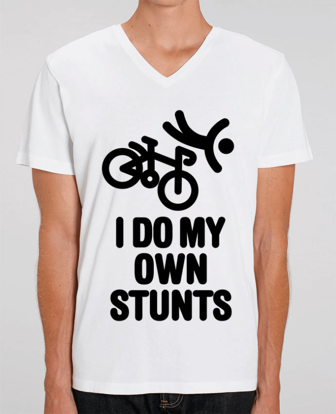 Men V-Neck T-shirt Stanley Presenter I do my own stunts by LaundryFactory