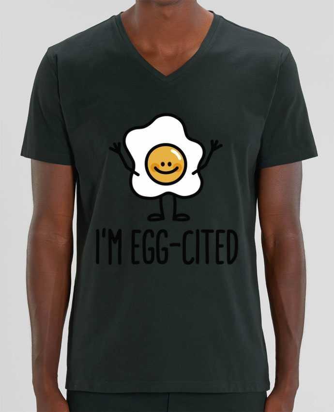 Men V-Neck T-shirt Stanley Presenter I'm egg-cited by LaundryFactory
