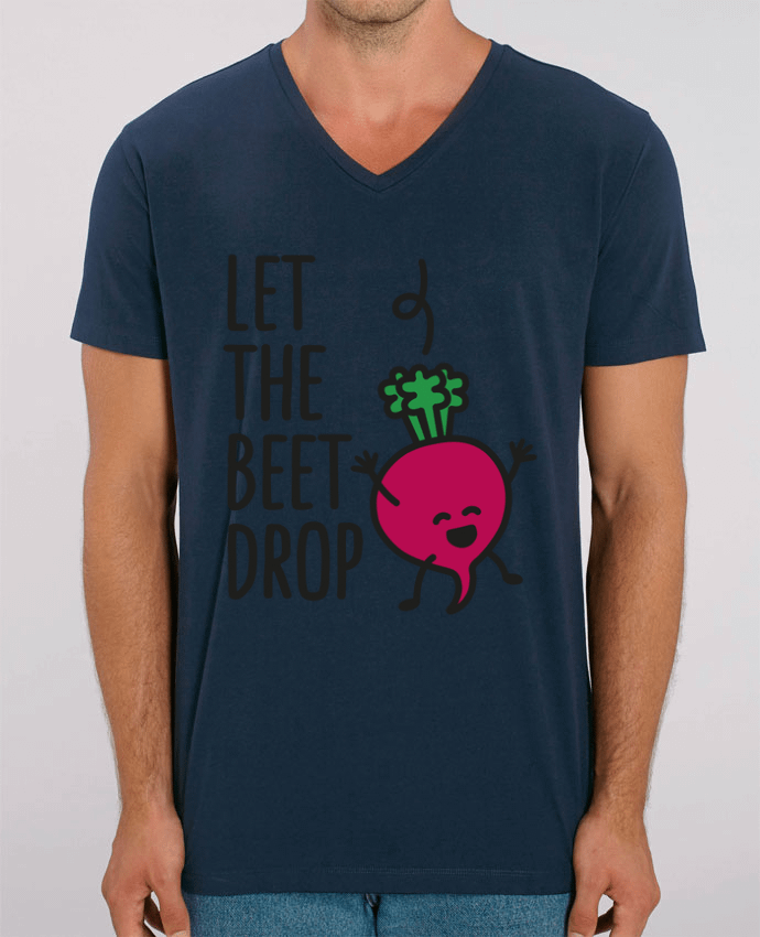 Men V-Neck T-shirt Stanley Presenter Let the beet drop by LaundryFactory