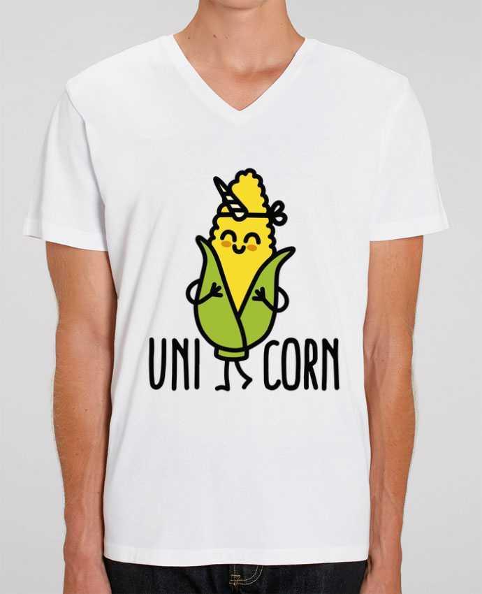 Men V-Neck T-shirt Stanley Presenter Uni Corn by LaundryFactory