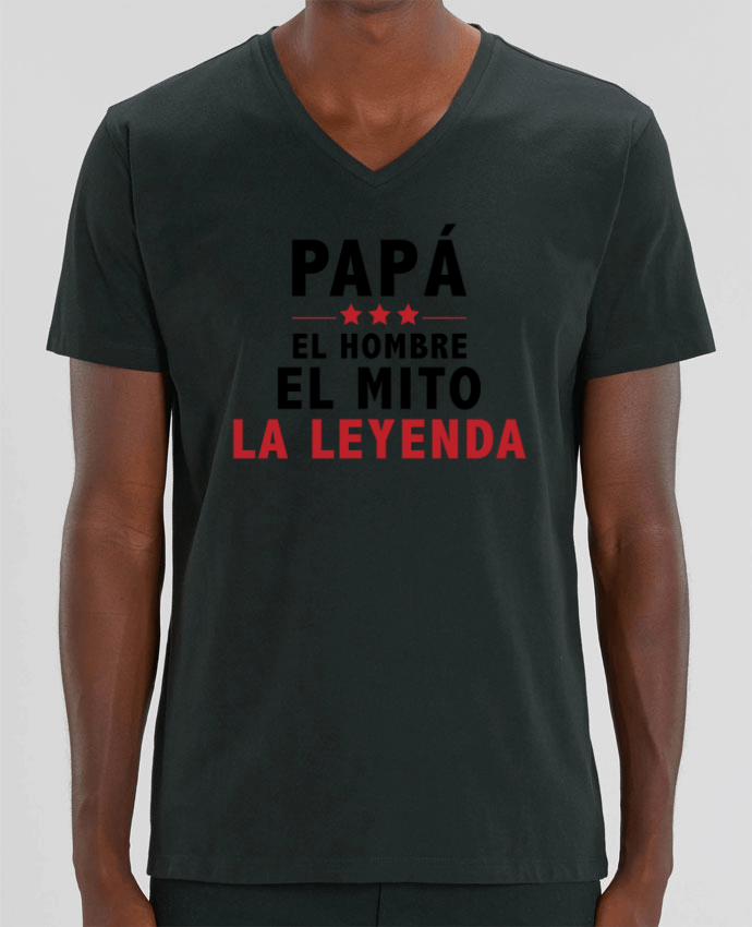 Tee Shirt Homme Col V Stanley PRESENTER PAPÁ : EL HOMBRE EL MITO LA LEYENDA by tunetoo