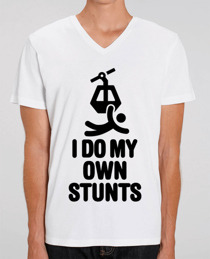 T-shirt homme I DO MY OWN STUNTS TELESKI Black par LaundryFactory