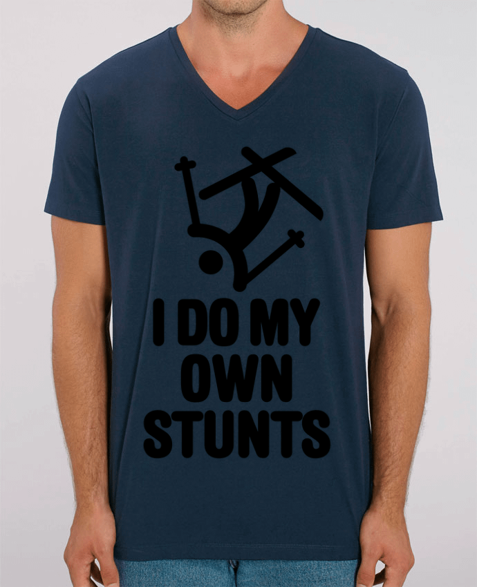 T-shirt homme I DO MY OWN STUNTS SKI Black par LaundryFactory
