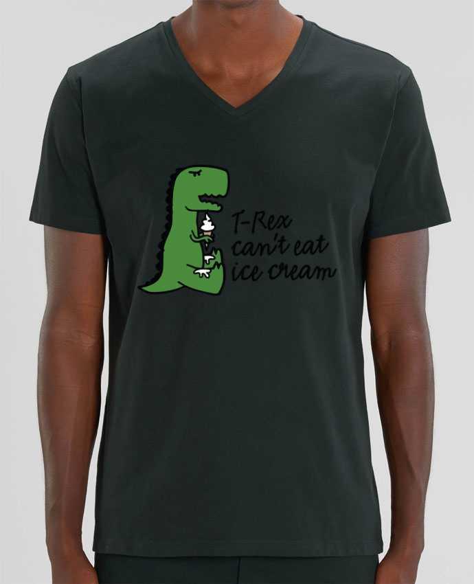 Men V-Neck T-shirt Stanley Presenter TREX CANT EAT ICE by LaundryFactory