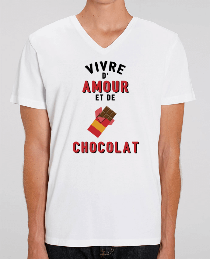 T-shirt homme Vivre d'amour et de chocolat par tunetoo