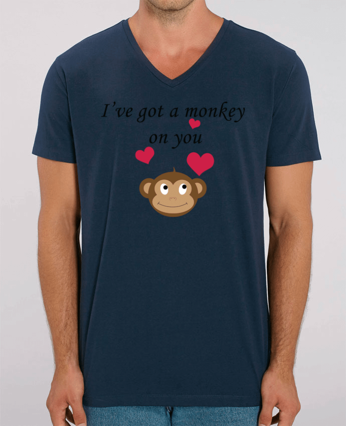 Men V-Neck T-shirt Stanley Presenter I've got a monkey on you by tunetoo