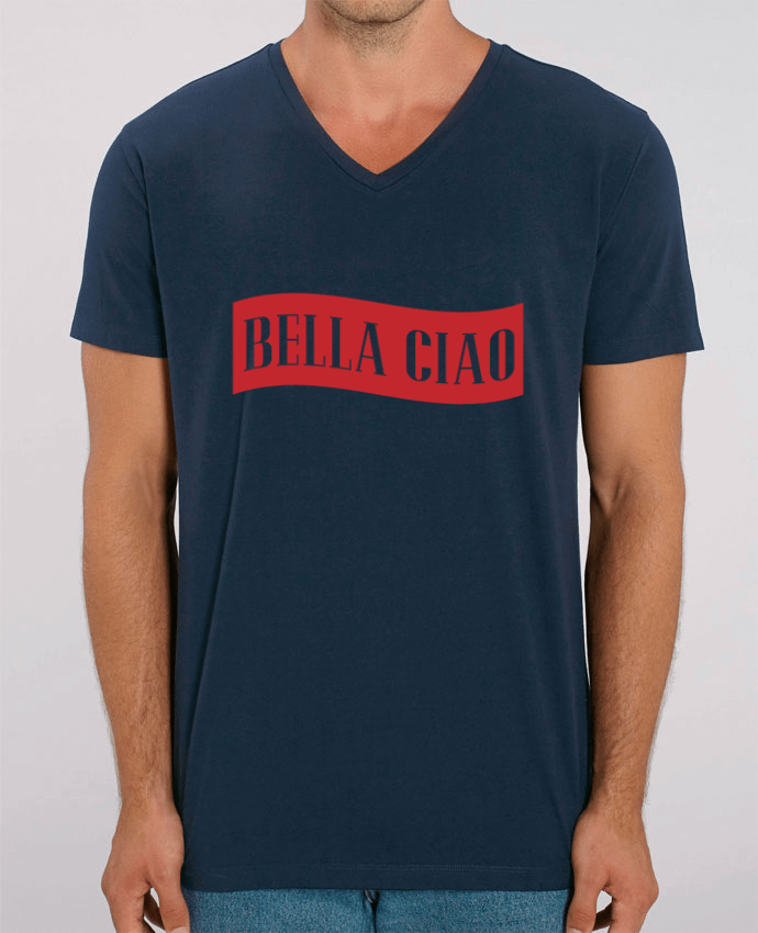 Tee Shirt Homme Col V Stanley PRESENTER BELLA CIAO by tunetoo