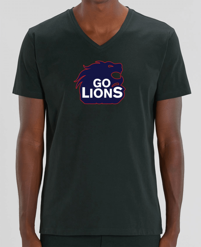 Men V-Neck T-shirt Stanley Presenter Go Lions by tunetoo