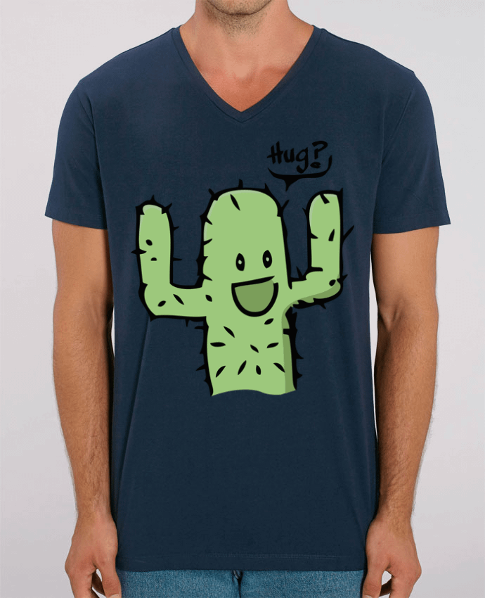 Tee Shirt Homme Col V Stanley PRESENTER cactus calin gratuit by Tête Au Carré