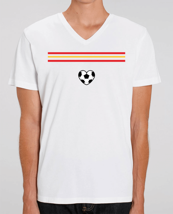 Men V-Neck T-shirt Stanley Presenter Bandera corazón by tunetoo
