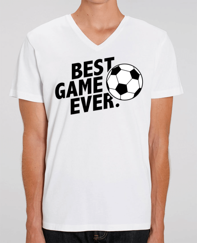 Tee Shirt Homme Col V Stanley PRESENTER BEST GAME EVER Football by tunetoo