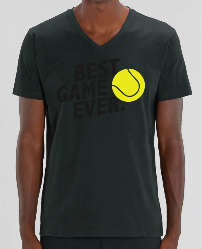 Men V-Neck T-shirt Stanley Presenter BEST GAME EVER Tennis by tunetoo