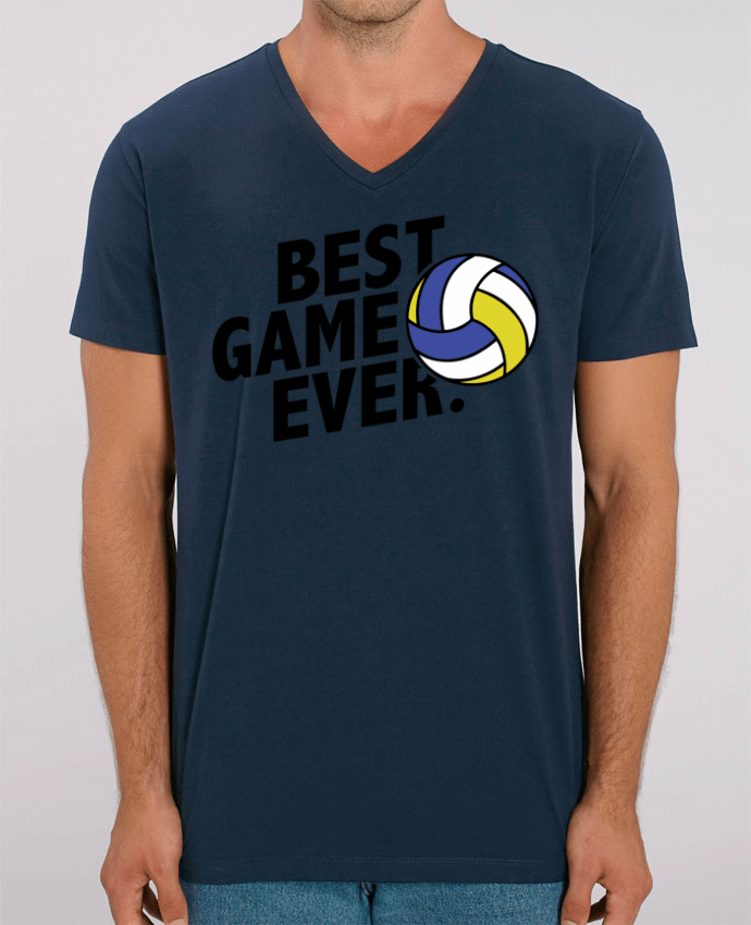 Tee Shirt Homme Col V Stanley PRESENTER BEST GAME EVER Volley by tunetoo