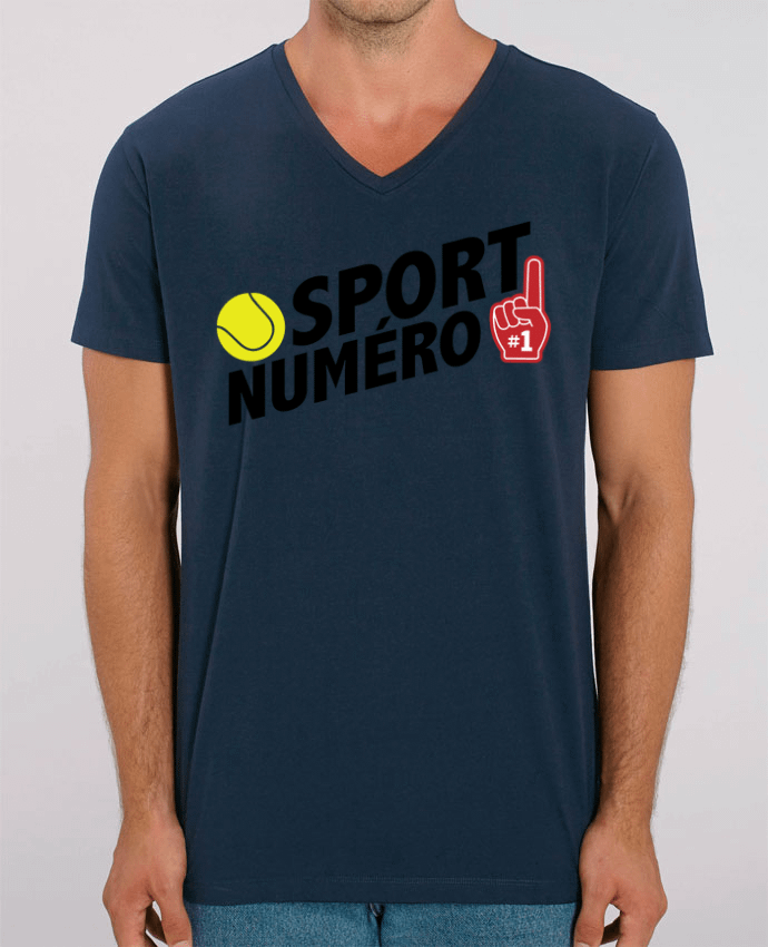Tee Shirt Homme Col V Stanley PRESENTER Sport numéro 1 tennis by tunetoo
