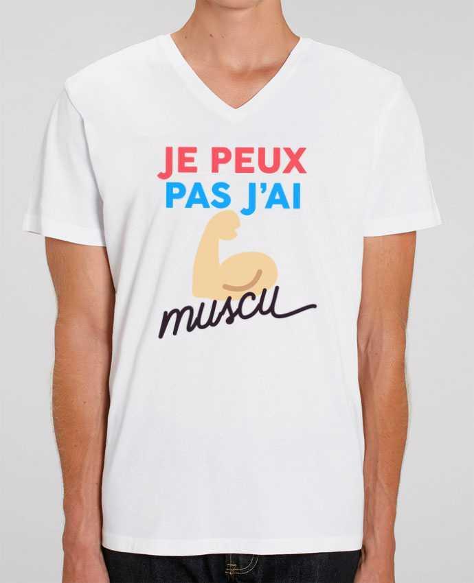 Tee Shirt Homme Col V Stanley PRESENTER je peux pas j'ai muscu by Ruuud