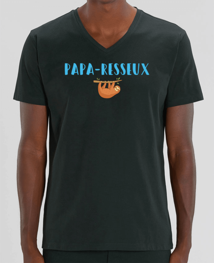 Men V-Neck T-shirt Stanley Presenter Papa-resseux by tunetoo