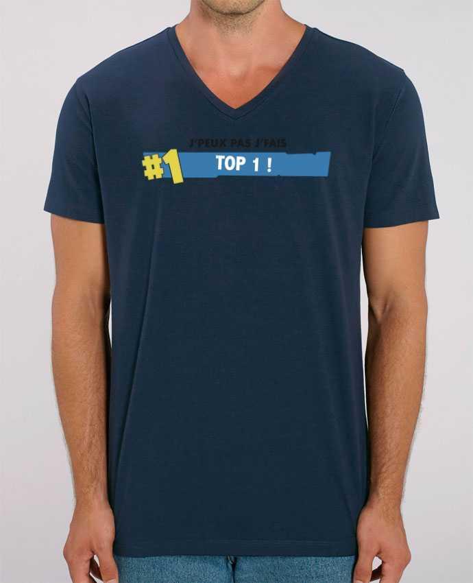 Men V-Neck T-shirt Stanley Presenter J'peux pas J'fais TOP 1 fortnite by tunetoo