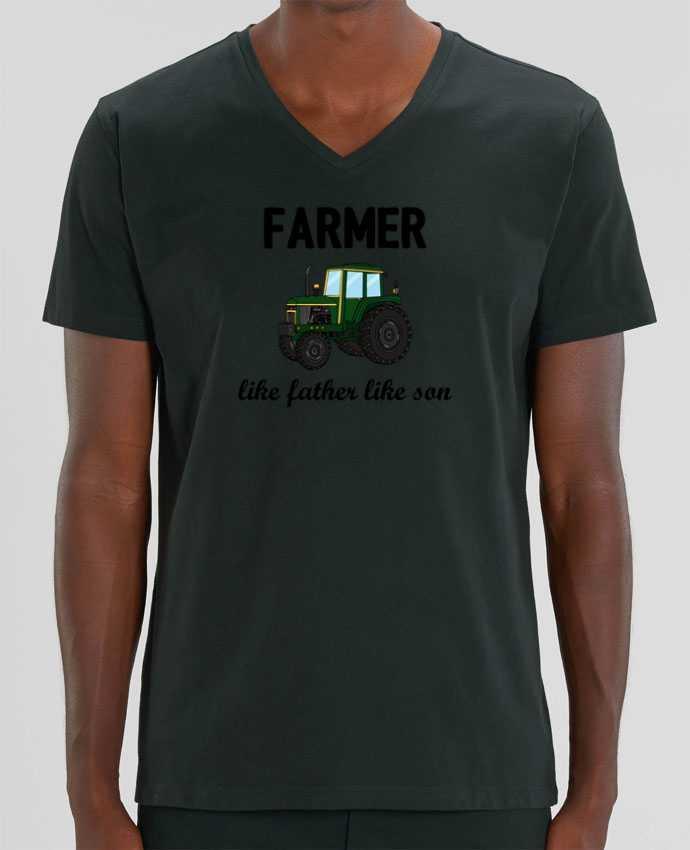 Tee Shirt Homme Col V Stanley PRESENTER Farmer Like father like son by tunetoo
