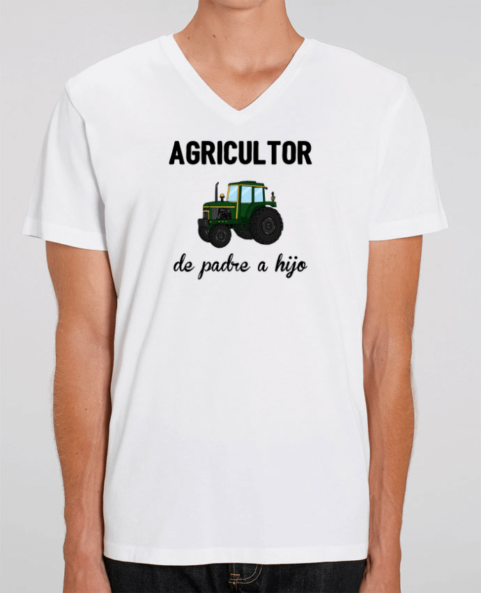 Camiseta Hombre Cuello V Stanley PRESENTER Agricultor de padre a hijo por tunetoo