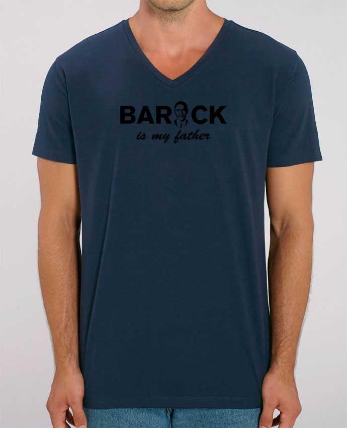 Tee Shirt Homme Col V Stanley PRESENTER Barack is my father by tunetoo