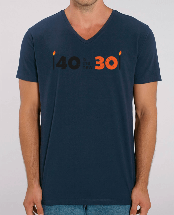 Men V-Neck T-shirt Stanley Presenter 40 is the new 30 by tunetoo