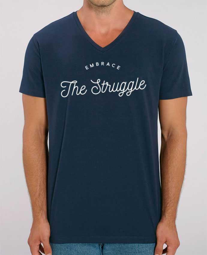 Men V-Neck T-shirt Stanley Presenter Embrace the struggle - white by justsayin