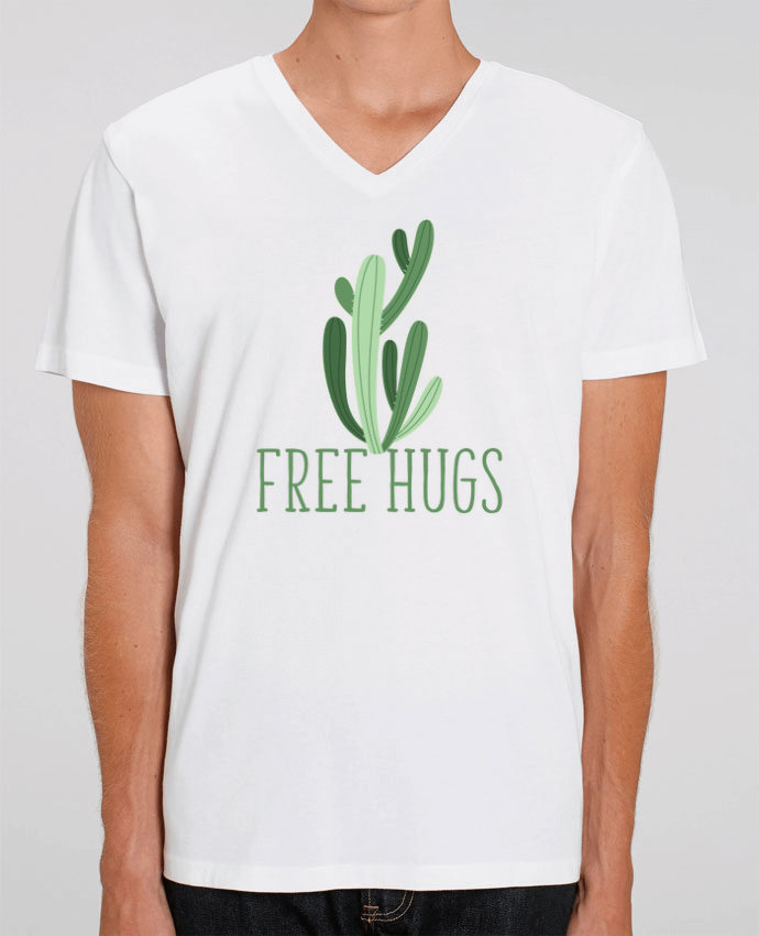 Men V-Neck T-shirt Stanley Presenter Free hugs by justsayin
