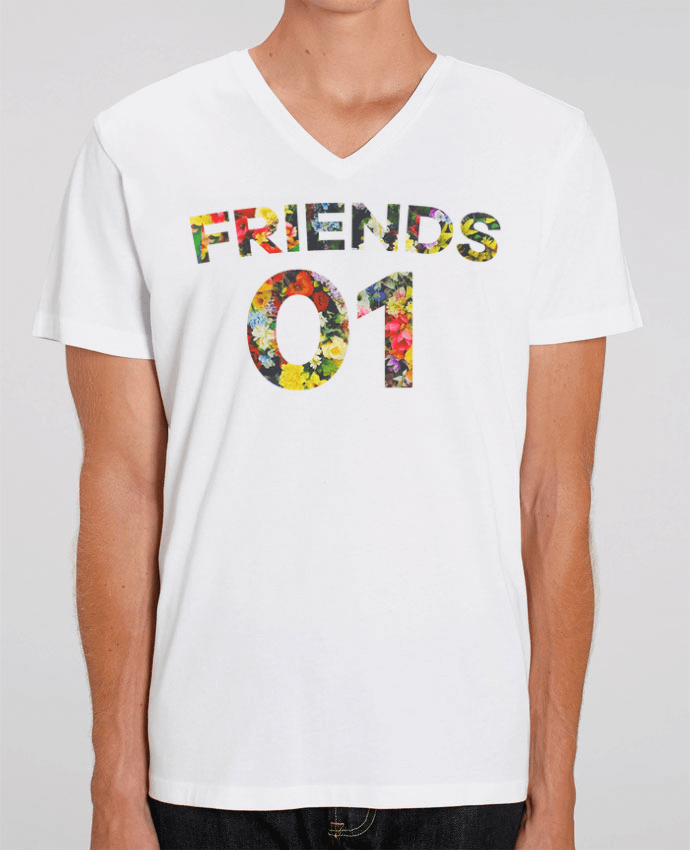 Men V-Neck T-shirt Stanley Presenter BEST FRIENDS FLOWER 2 by tunetoo