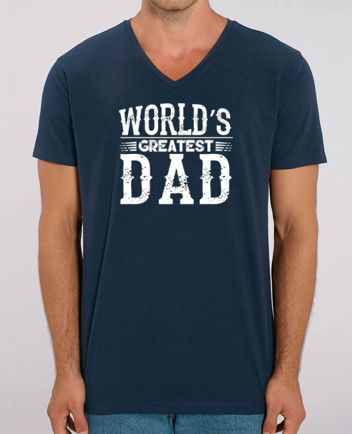 Men V-Neck T-shirt Stanley Presenter World's greatest dad by Original t-shirt