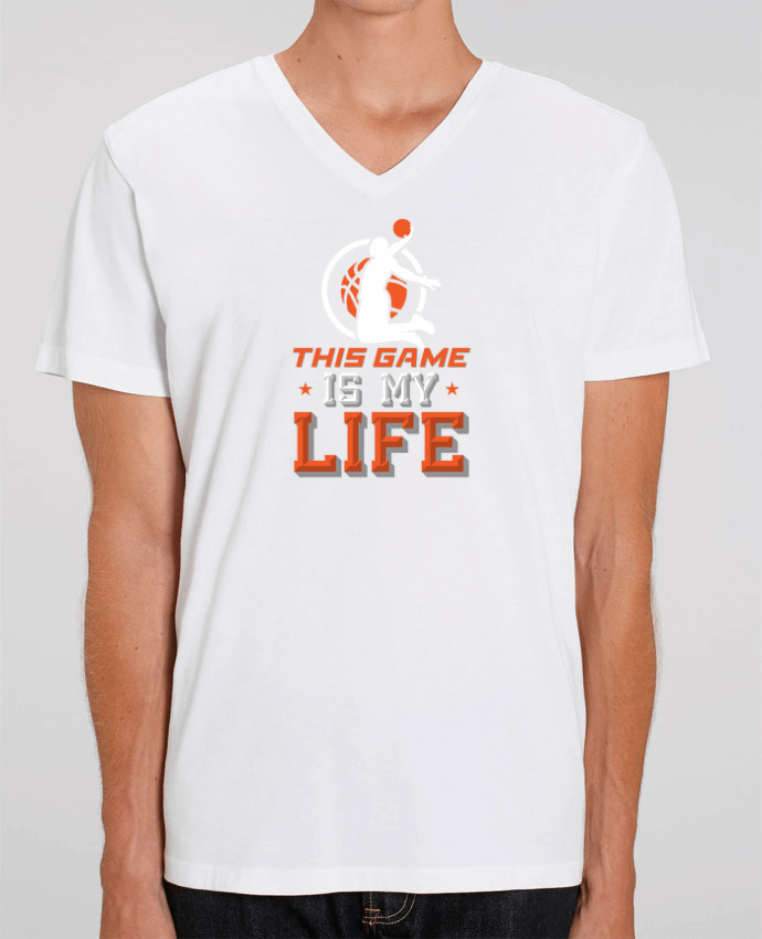 Tee Shirt Homme Col V Stanley PRESENTER Basketball Life by Original t-shirt