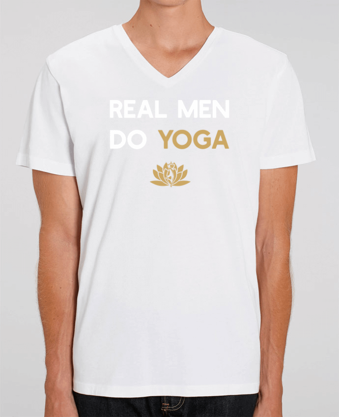 Camiseta Hombre Cuello V Stanley PRESENTER Real men do yoga por Original t-shirt