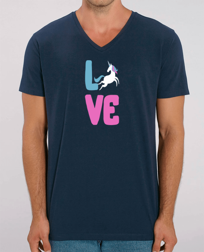 Men V-Neck T-shirt Stanley Presenter Unicorn love by Original t-shirt