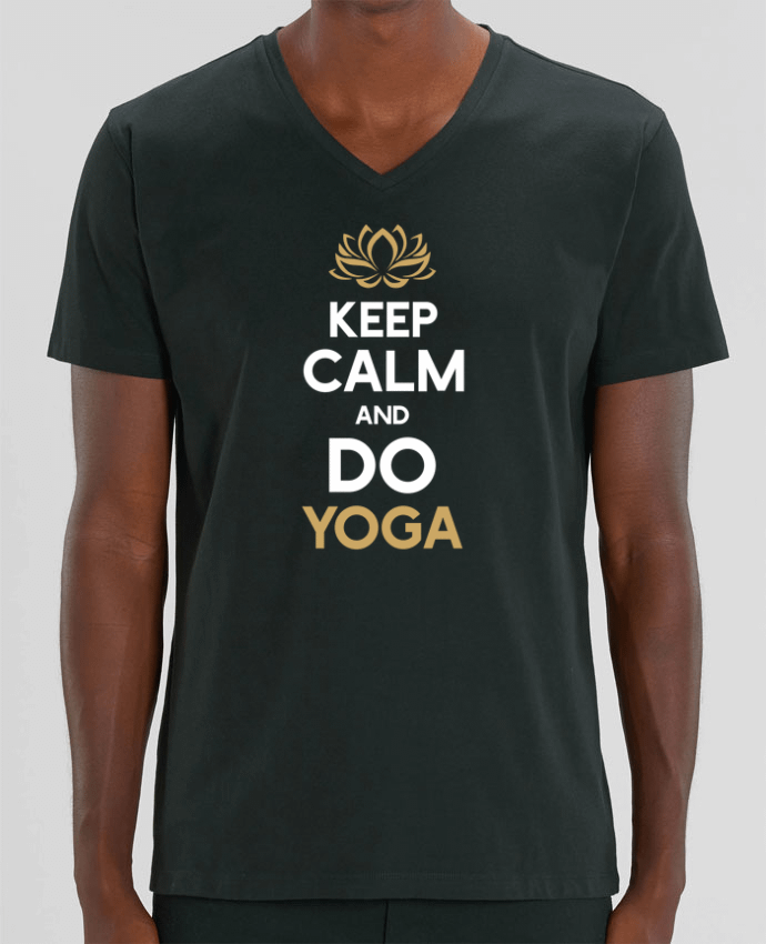 Camiseta Hombre Cuello V Stanley PRESENTER Keep calm Yoga por Original t-shirt