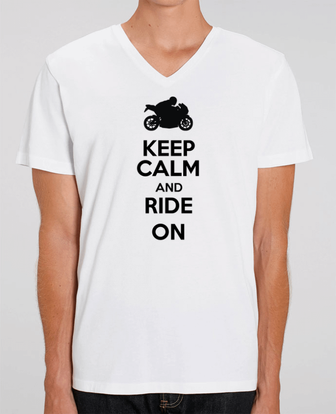 Men V-Neck T-shirt Stanley Presenter Keep calm Moto by Original t-shirt