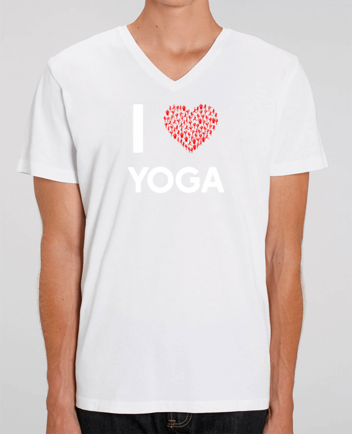 Camiseta Hombre Cuello V Stanley PRESENTER I Love Yoga por Original t-shirt