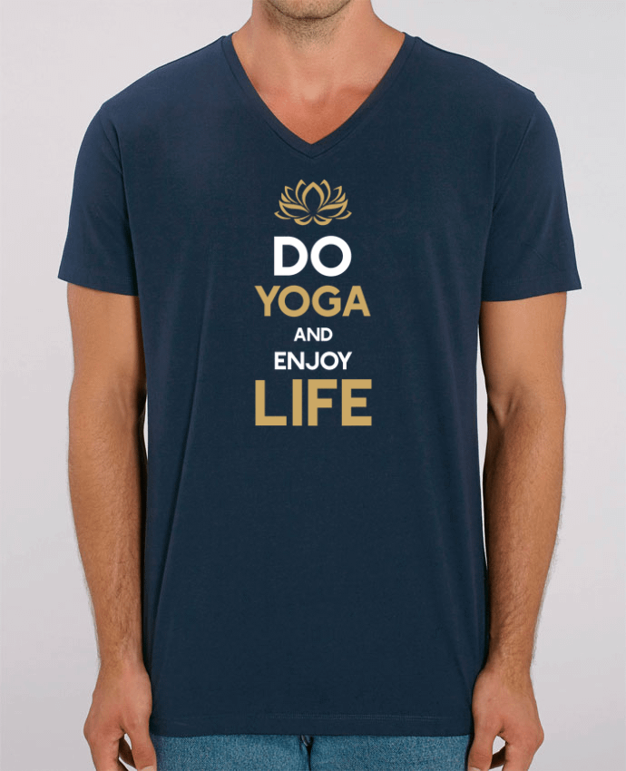 Camiseta Hombre Cuello V Stanley PRESENTER Yoga Enjoy Life por Original t-shirt