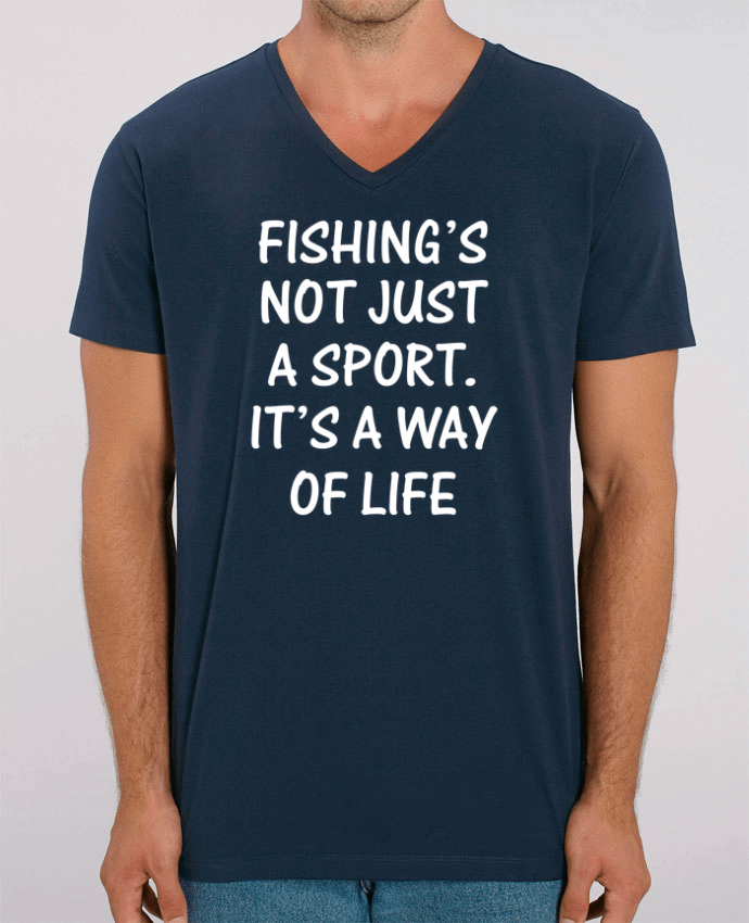 Camiseta Hombre Cuello V Stanley PRESENTER Fishing way of life por Original t-shirt