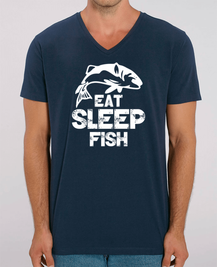 Men V-Neck T-shirt Stanley Presenter Fish lifestyle by Original t-shirt