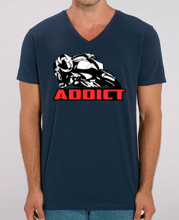 Men V-Neck T-shirt Stanley Presenter Moto addict by Original t-shirt