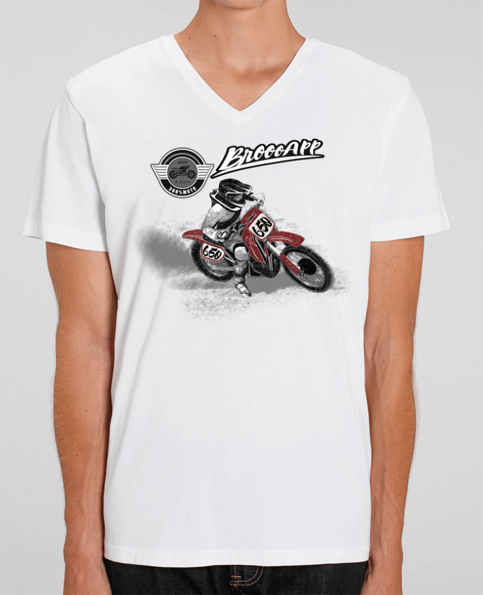 Men V-Neck T-shirt Stanley Presenter Motorcycle drift by Original t-shirt