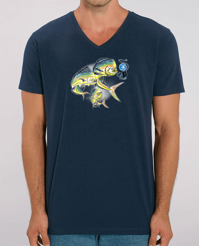 Tee Shirt Homme Col V Stanley PRESENTER Awesome Fish by Original t-shirt