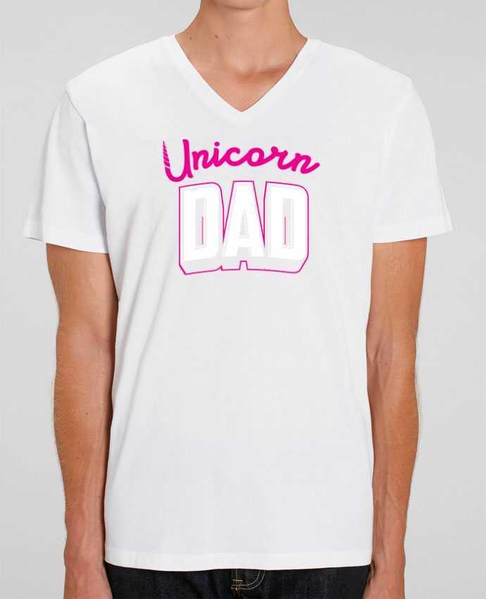 Men V-Neck T-shirt Stanley Presenter Unicorn Dad by Original t-shirt