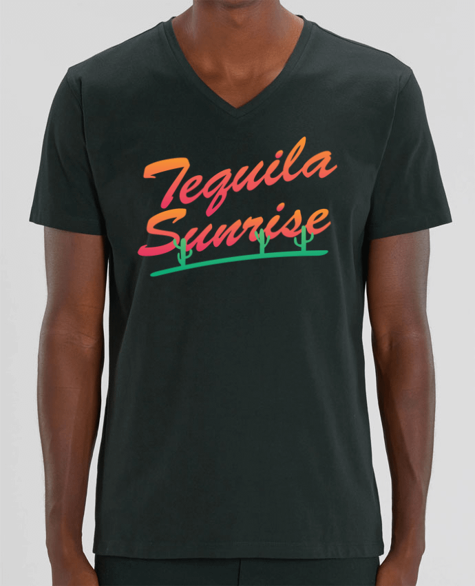 Tee Shirt Homme Col V Stanley PRESENTER Tequila Sunrise by tunetoo