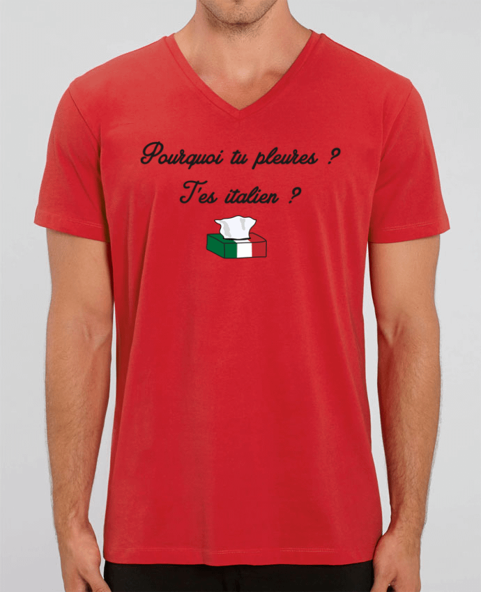 Camiseta Hombre Cuello V Stanley PRESENTER Italie Coupe du monde Troll por tunetoo