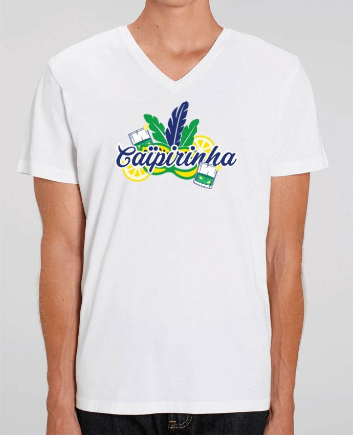 Men V-Neck T-shirt Stanley Presenter Caïpirinha Cocktail Summer by tunetoo