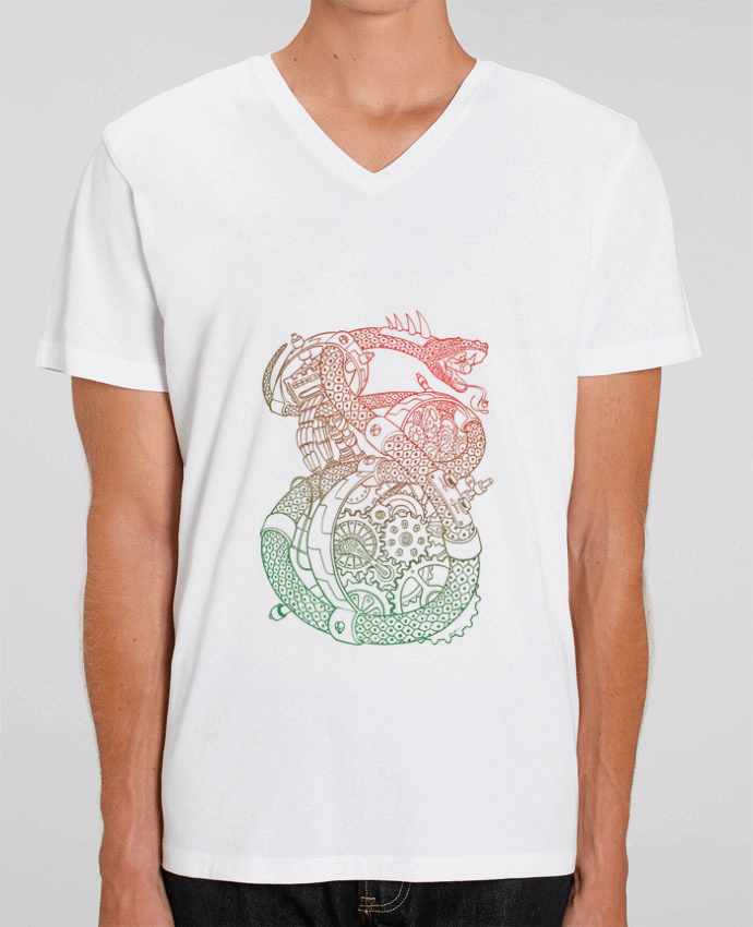Camiseta Hombre Cuello V Stanley PRESENTER Méca Serpent por Tomi Ax - tomiax.fr