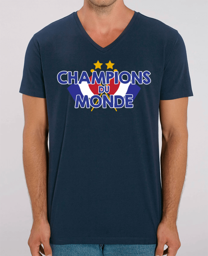 Tee Shirt Homme Col V Stanley PRESENTER Champions du monde by tunetoo