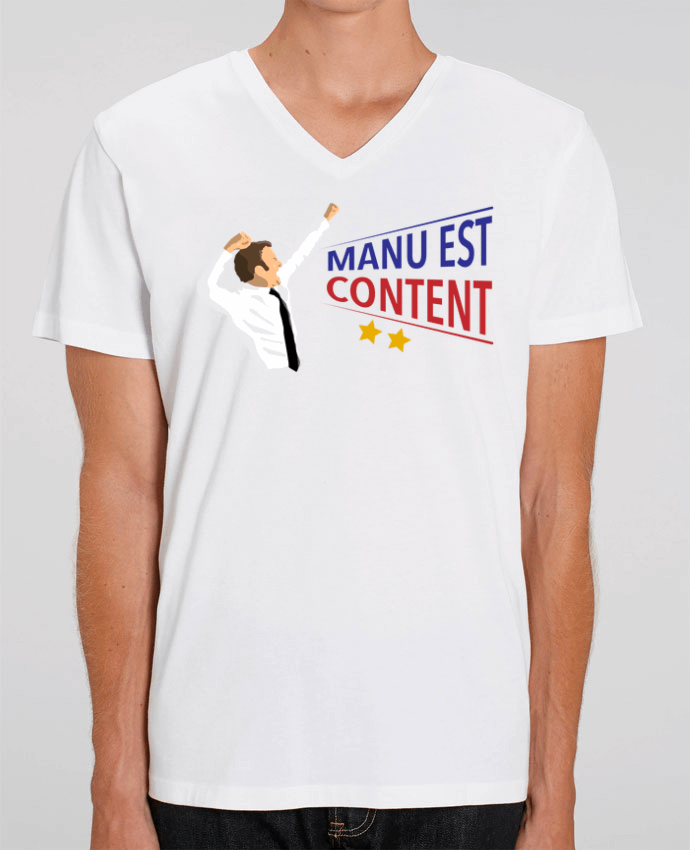 Men V-Neck T-shirt Stanley Presenter Célébration Macron by tunetoo