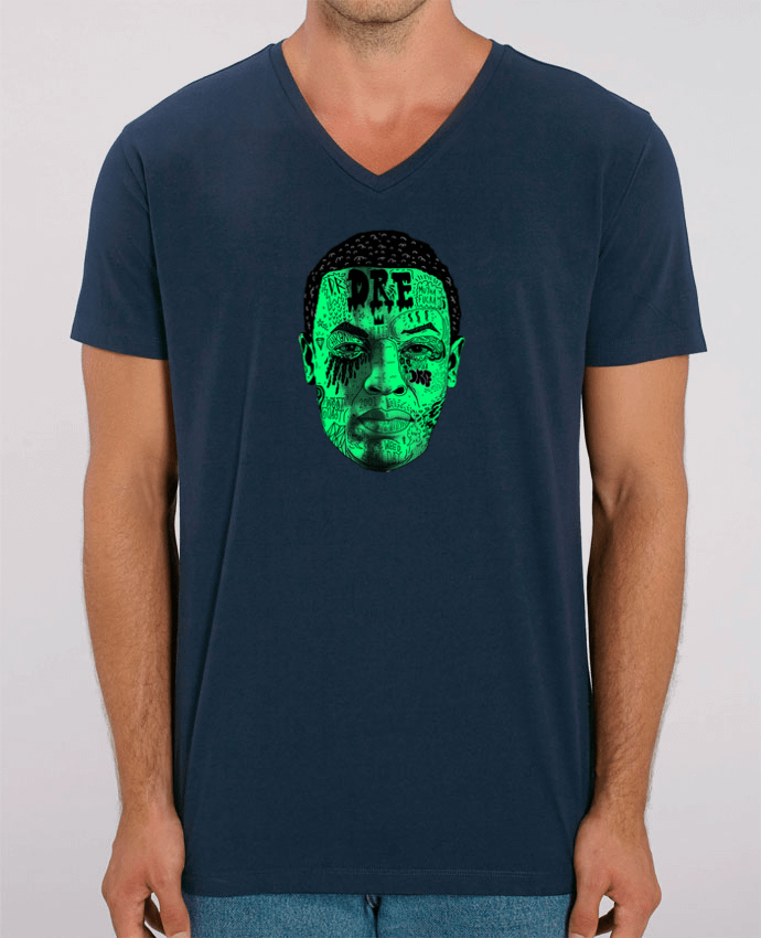 Tee Shirt Homme Col V Stanley PRESENTER Dr.Dre head by Nick cocozza