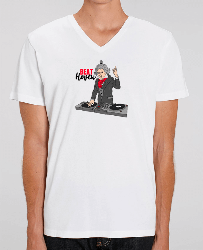 Men V-Neck T-shirt Stanley Presenter Beat Hoven Beethoven by Nick cocozza